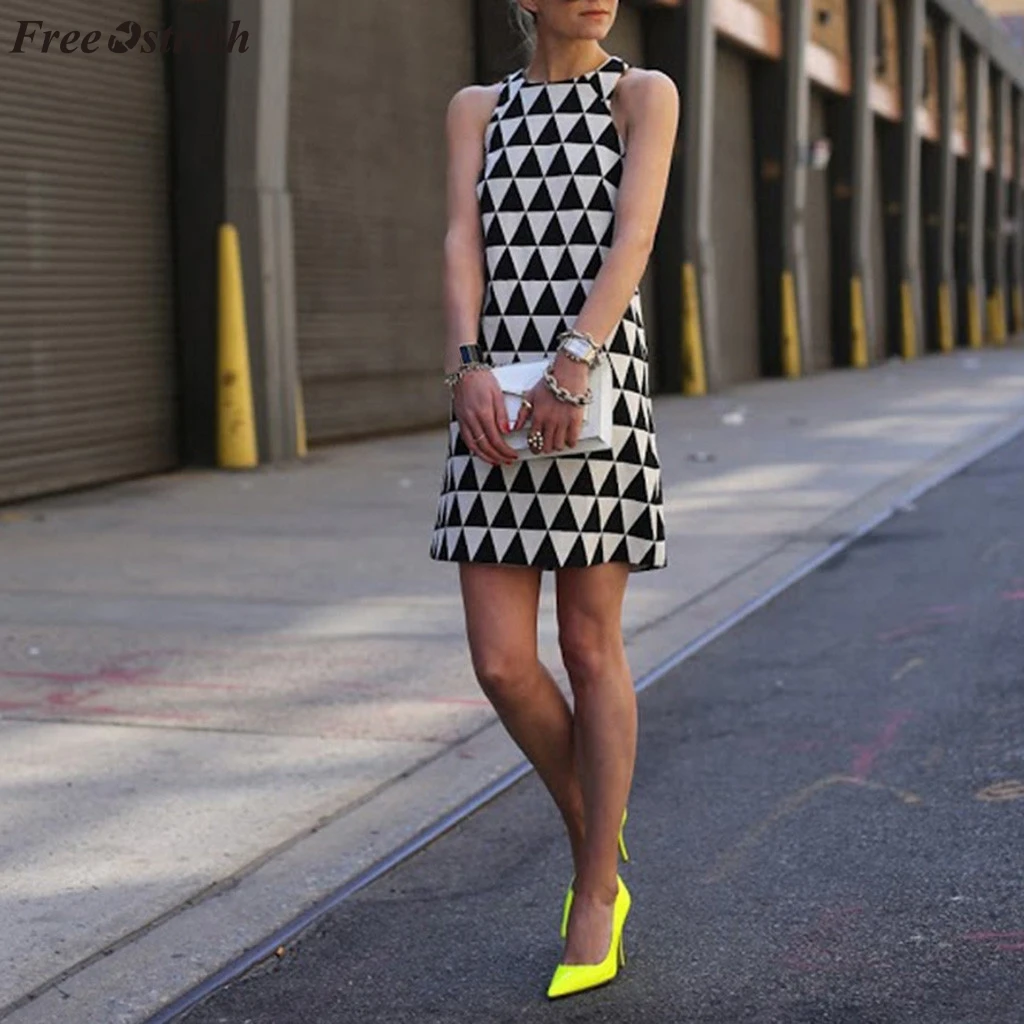 Женское платье без рукавов FREE OSTRICH сексуальное элегантное офисное Повседневное с