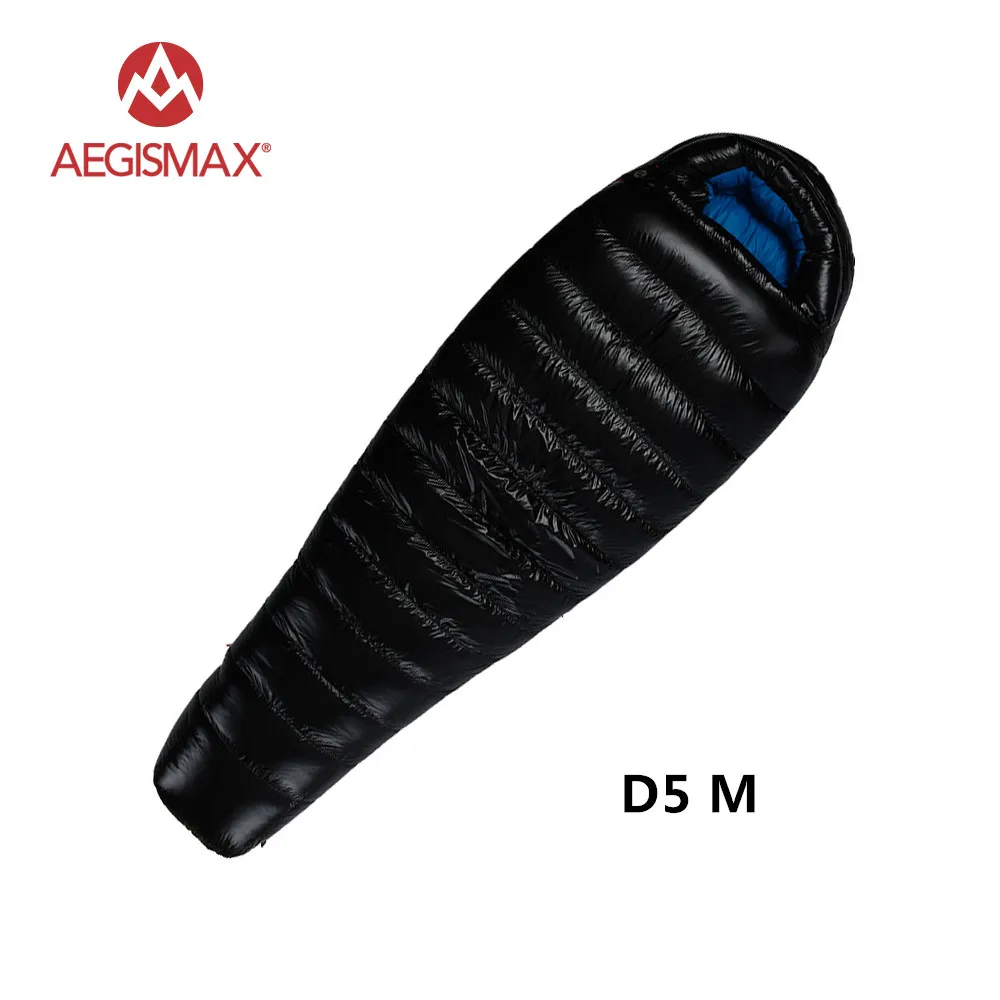 D5 M Black AEGISMAX зимний профессиональный Сверхлегкий спальный мешок из 90% утиного пуха для кемпинга - Цвет: D5 M Black