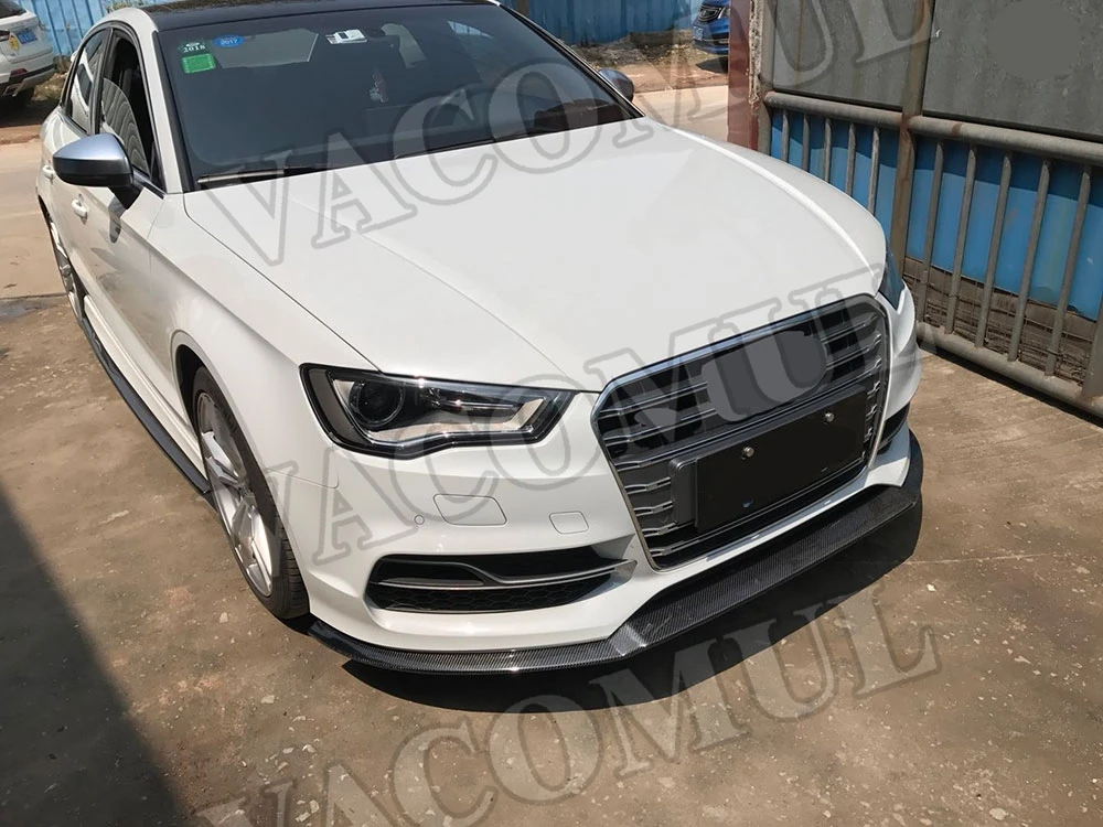 Передний бампер из углеродного волокна спойлер для Audi Sline S3 Sedan не A3 Standard 2013 2014 2015