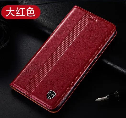 HY05 Магнитный Флип-кейс из натуральной кожи с отделением для карт для Xiaomi Mi6(5,15 ') чехол для телефона Xiaomi Mi6 сумка для телефона - Цвет: Red