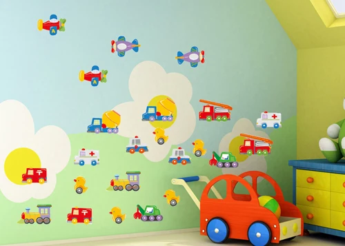 Cute Cars Airplanes Style kids Baby children Home Decor Wall Sticker Paper Art household articles para casa | Дом и сад