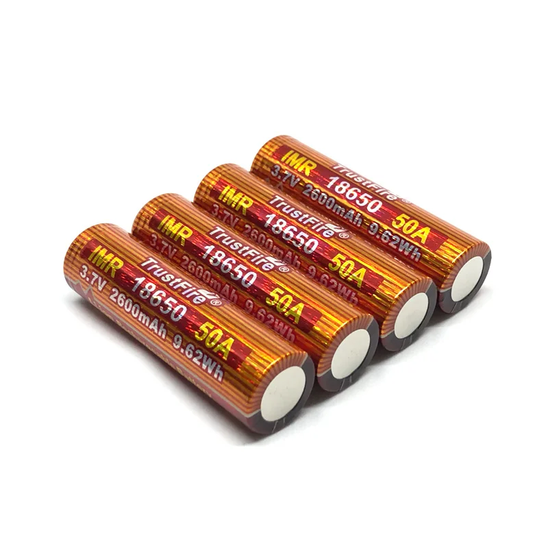 18pcs/lot TrustFire IMR 18650 Lithium Battery 50A 3.7V 2600mAh 9.62Wh High-Rate Rechargeable Batteries For E-cigs/LED Flashlight