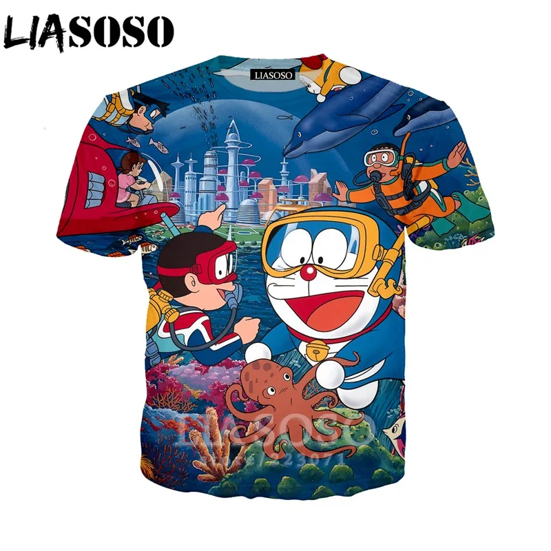 LIASOSO новые летние модные Для мужчин женщин толстовка 3D принт аниме Дораэмон