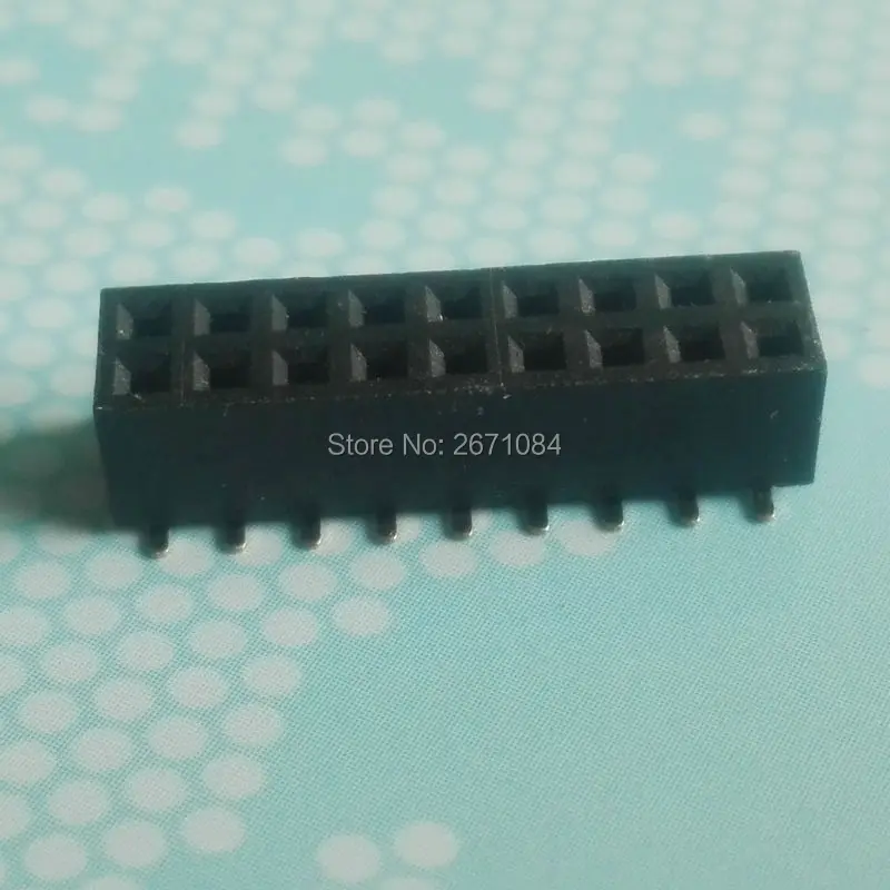 500pcs/Lot 2*9Pin Dual Row SMD 2.00mm Female Header Connector Strip For PCB Ardunio Insulator height 4.3 Gold Flash | Обустройство