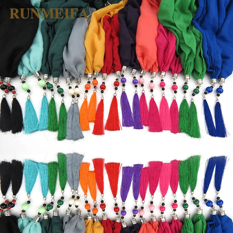 Модное ожерелье RUNMEIFA круглый шарф с подвеской однотонные шали большими