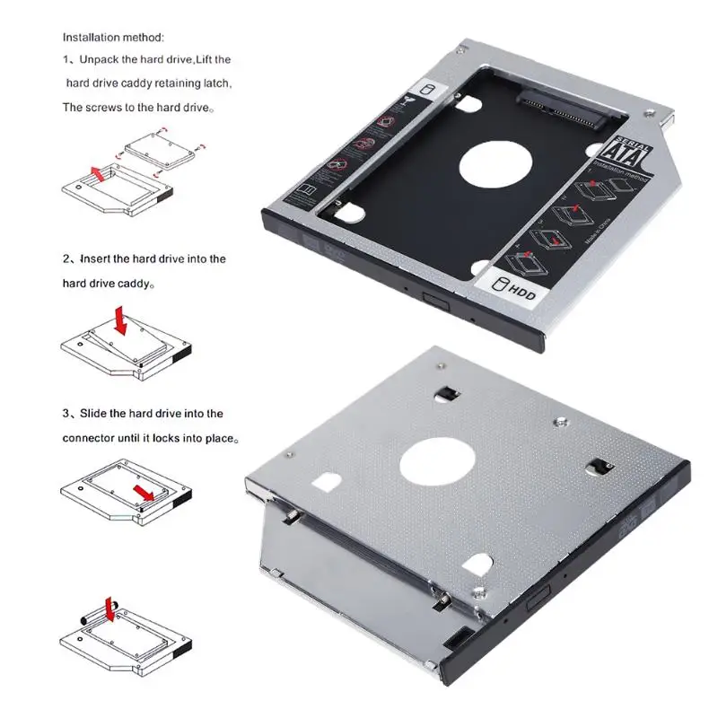9,5 мм SATA-SATA 2-й жесткий диск SSD HDD модуль Caddy адаптер для ноутбука Материнская плата жесткий диск Caddy хранение данных