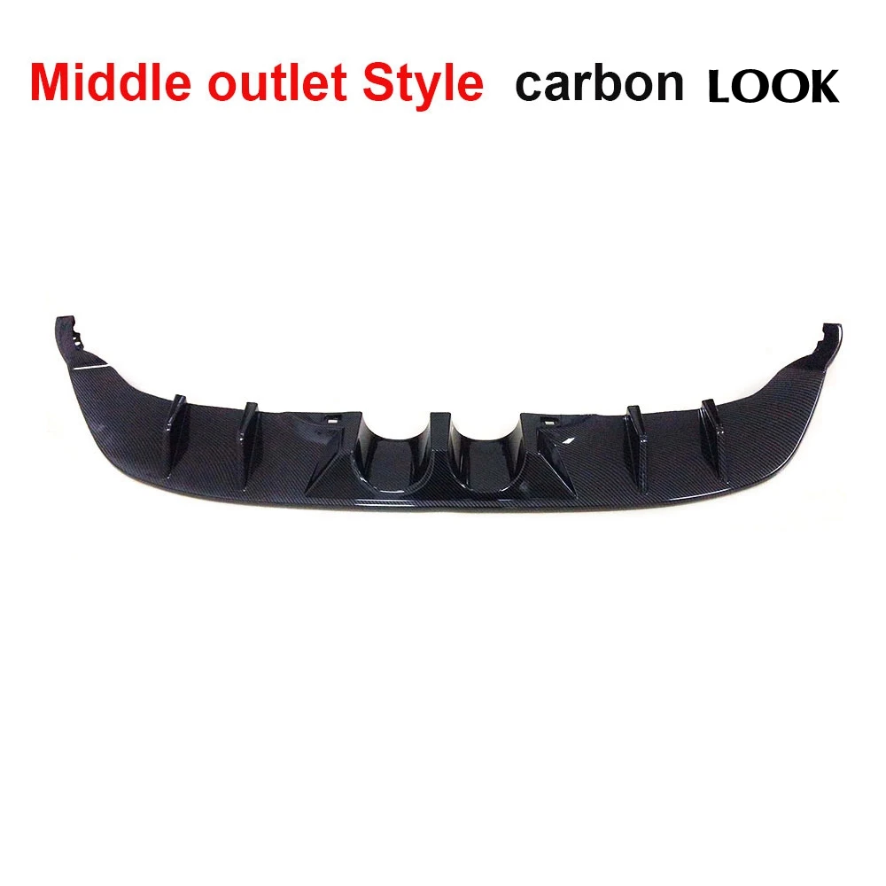 Middle carbon look Карбоновый задний диффузор для VW Golf 7,5 MK7.5 Стандартный GTI четыре выхода диффузор, губа на задний бампер спойлер - Цвет: Middle carbon look