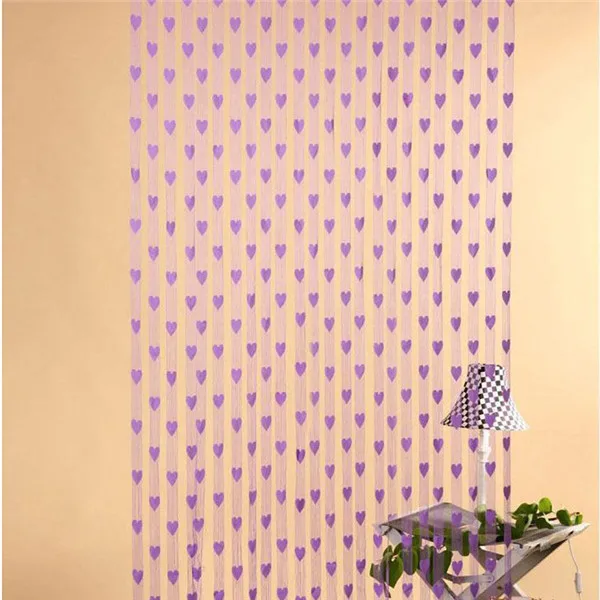 Purple 100*200 см романтическая занавеска на дверь, окно, дизайн сердца, занавеска s для свадьбы, спальни, гостиной, декоративные занавески - Цвет: Purple