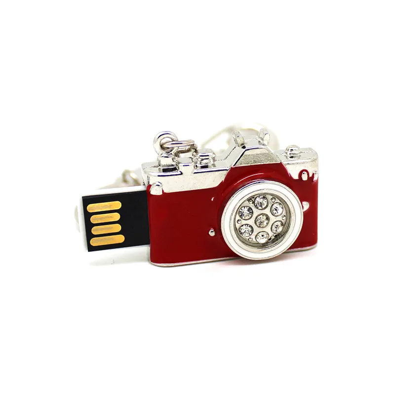 Модный хрустальный брелок USB флэш-накопитель металлическая камера 4 ГБ 8 16 32 64 Гб