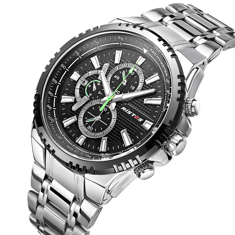 Mdnen Мужские кварцевые аналоговые часы Роскошные модные спортивные наручные