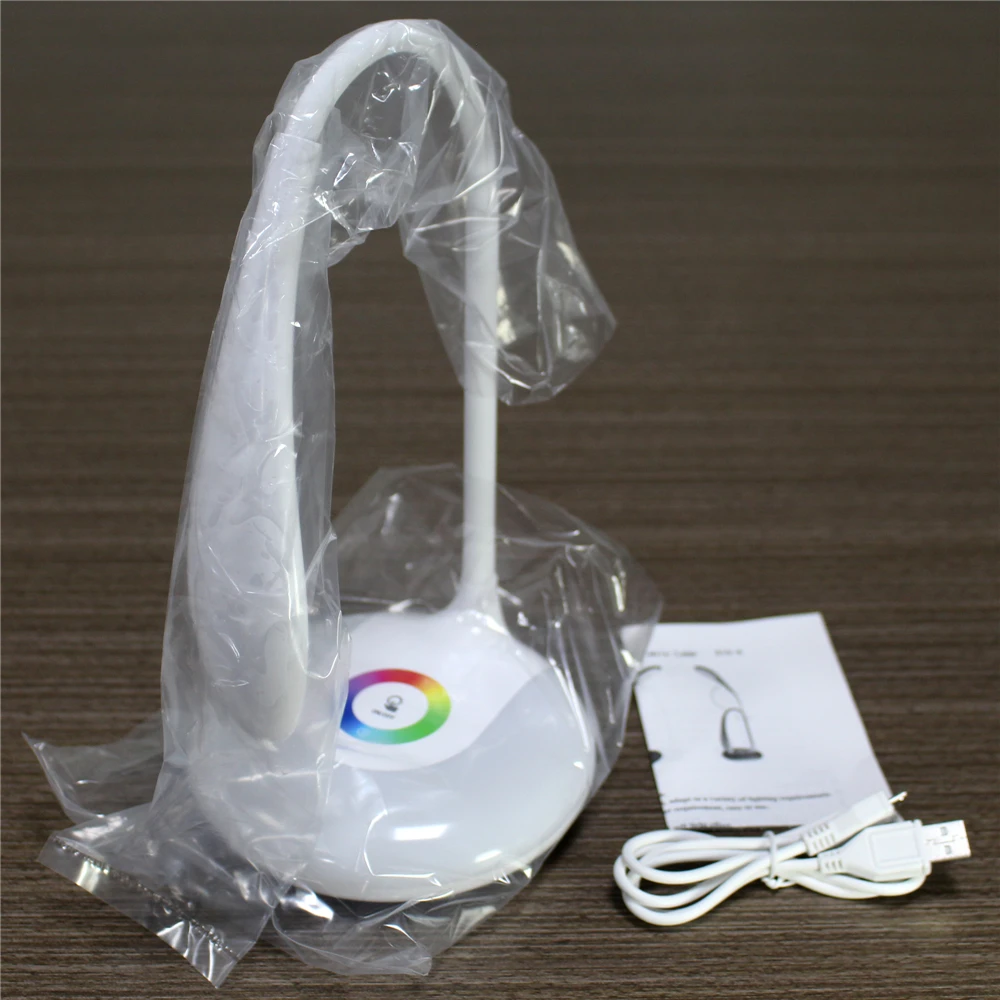 

Adjustable led USB Rechargeable 3 Level Dimmable Desk Table Lamp/Living Color Changeable Base Touch Switch Portable lighting