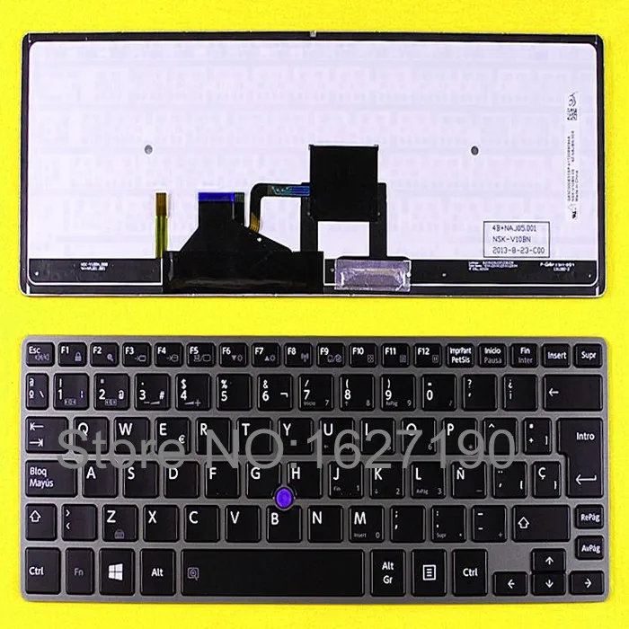 

Free shipping!Original new SP/Spanish Laptop Keyboard for TOSHIBA Z30 GRAY FRAME BLACK(BACKLIT,FOR WIN8,With Point stick)