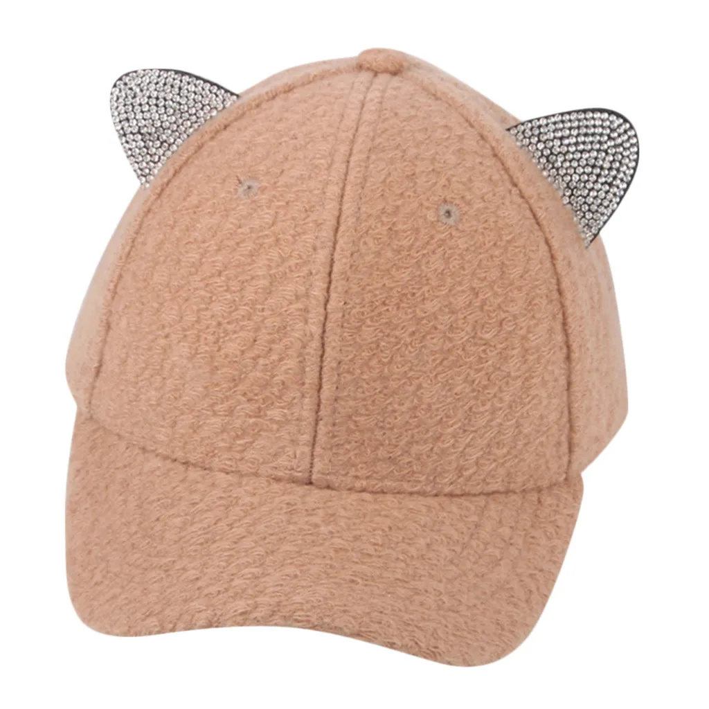 Бейсболка Snapback с милыми кошачьими регулируемыми ушками для взрослых сетчатая