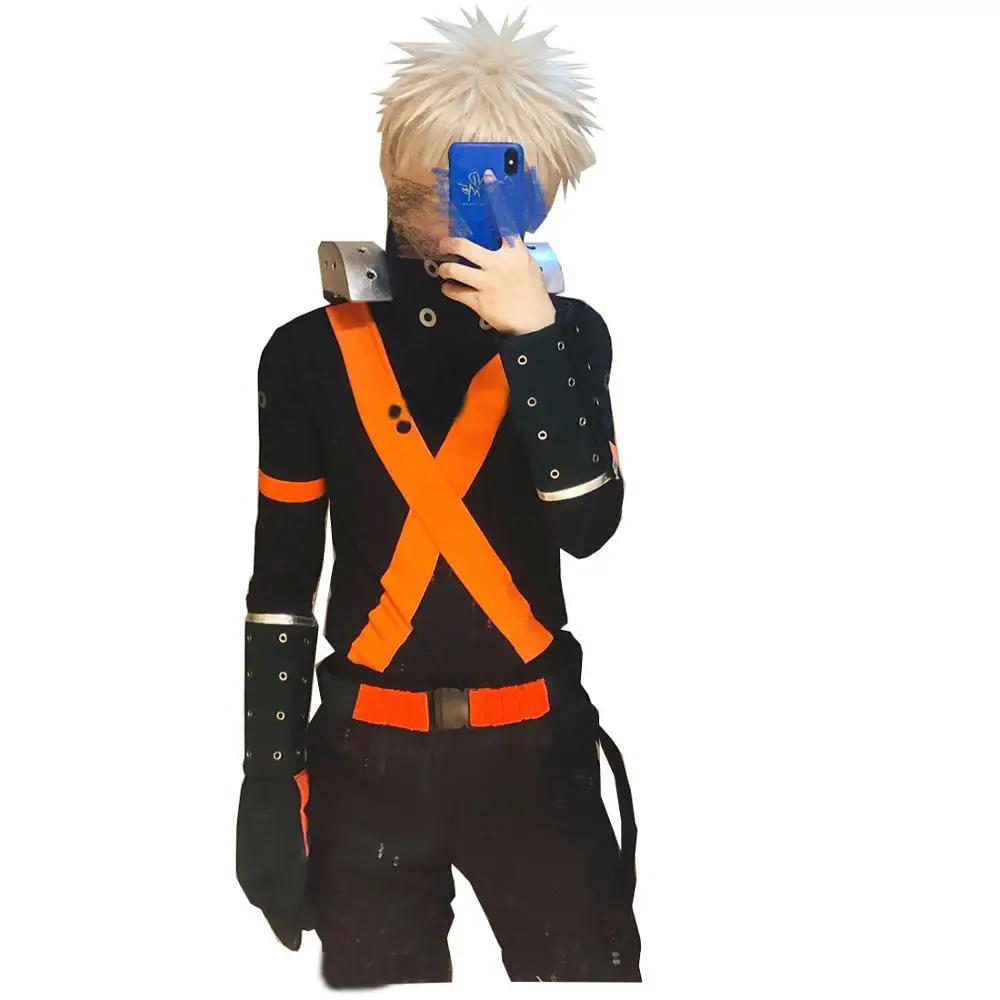 Черный Мой герой Academia Boku no Hero Academia костюм катсуки Bakugou Косплей Наряд полный костюм Хэллоуин карнавальные костюмы косплей - Цвет: Черный