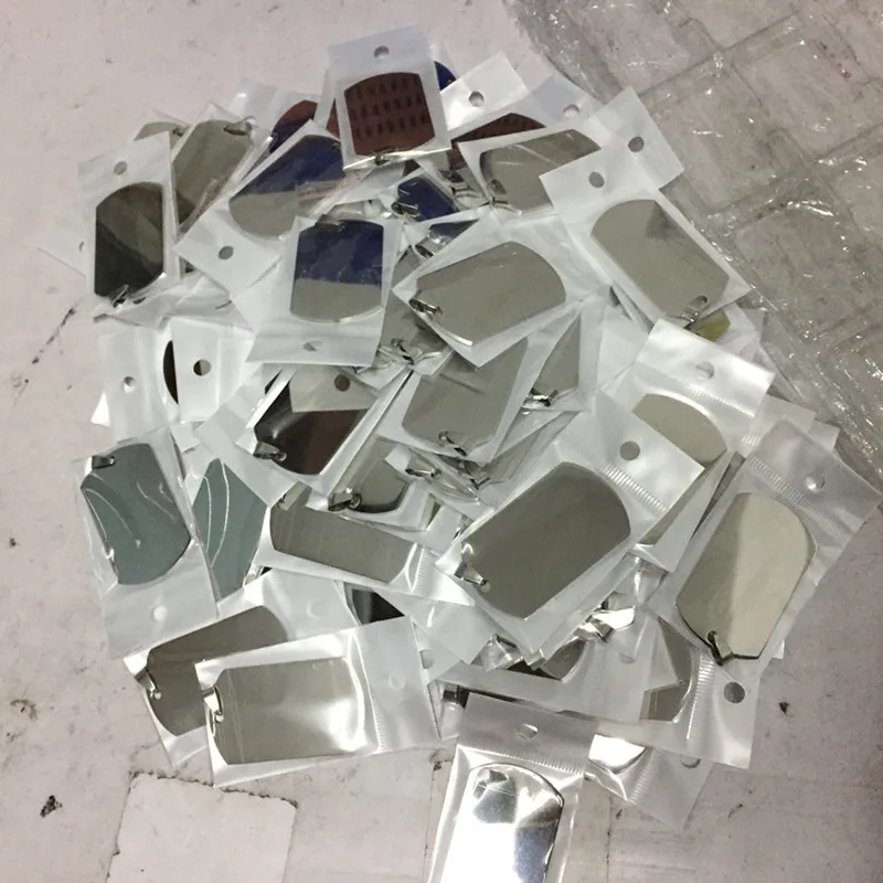 10 шт./лот Подвеска из полированной нержавеющей стали прямоугольная пустая собака