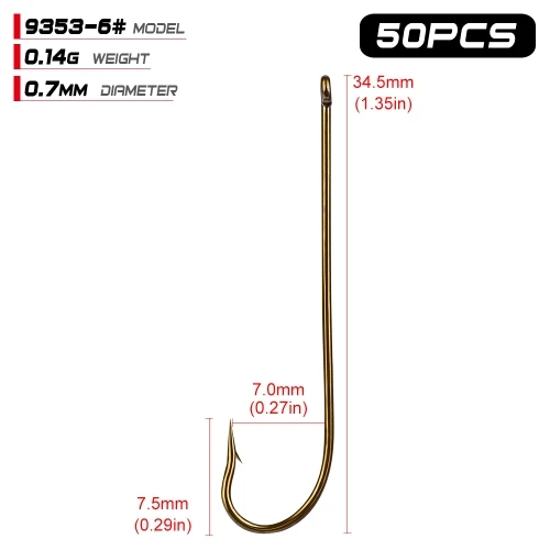 size6 50 шт./лот рыболовный крючок для морской ловли карпа 1#-12# Высокоуглеродистая сталь рыболовный крючок высокопрочный 1/0#-6/0# Anzol Pesca джиг Крючки снасти - Цвет: size6