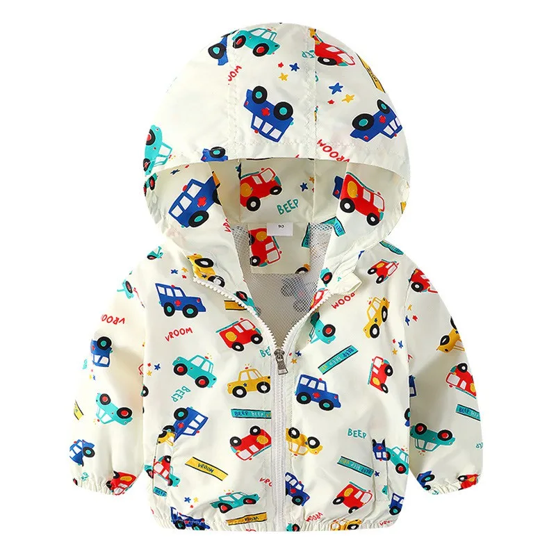 CROAL CHERIE 80-130cm Autumn Outerwear Coats Boys Kids Jacket For Girls Cartoon Car Printing 2019 Spring Children Clothing | Детская