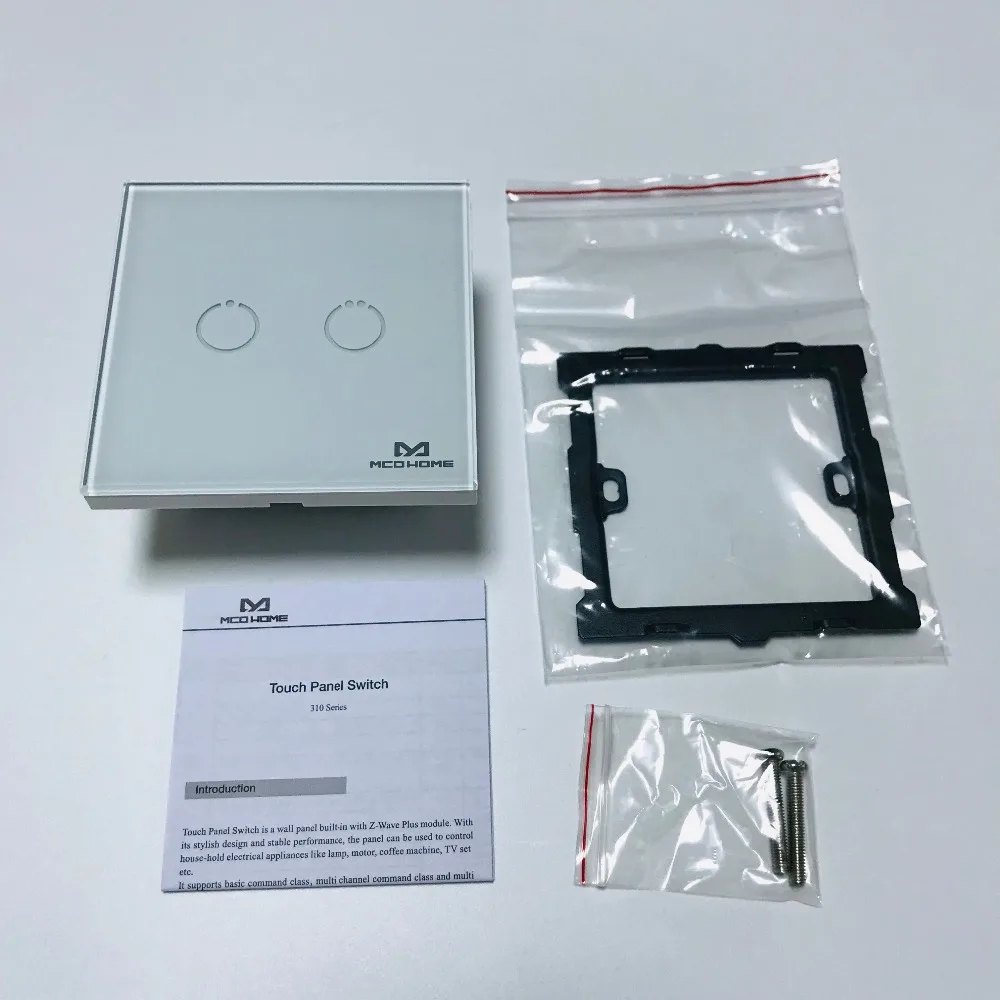 Домашнее использование Z wave plus вкл/выкл Сенсорная панель переключателя MCOHOME 1/2/4