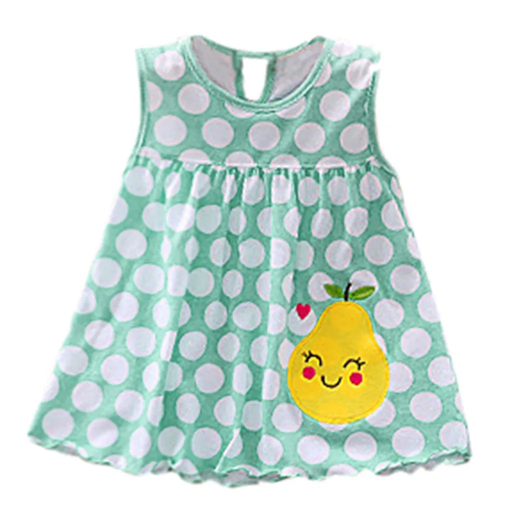 Летние платья для маленьких девочек милое платье принцессы в полоску с короткими