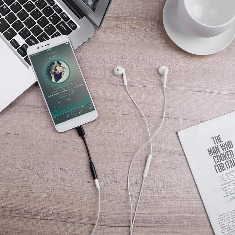 Переходник с USB Type-C 3 1 штекер на 5 мм AUX аудио гнездо для наушников | Электроника