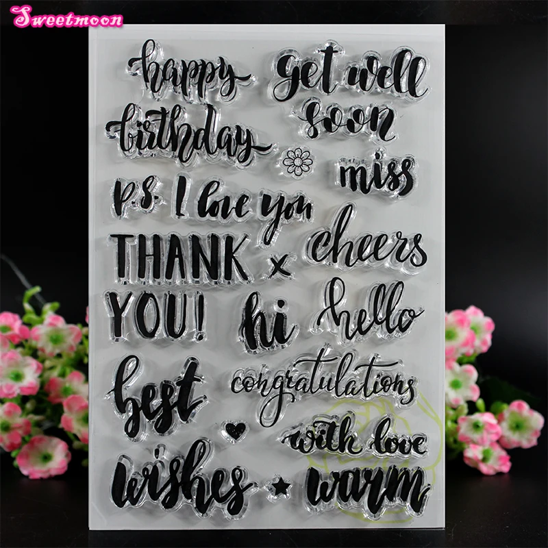 Все виды благословения Записки Ясно Stamp карт фото учетной записи штамп Тиснение