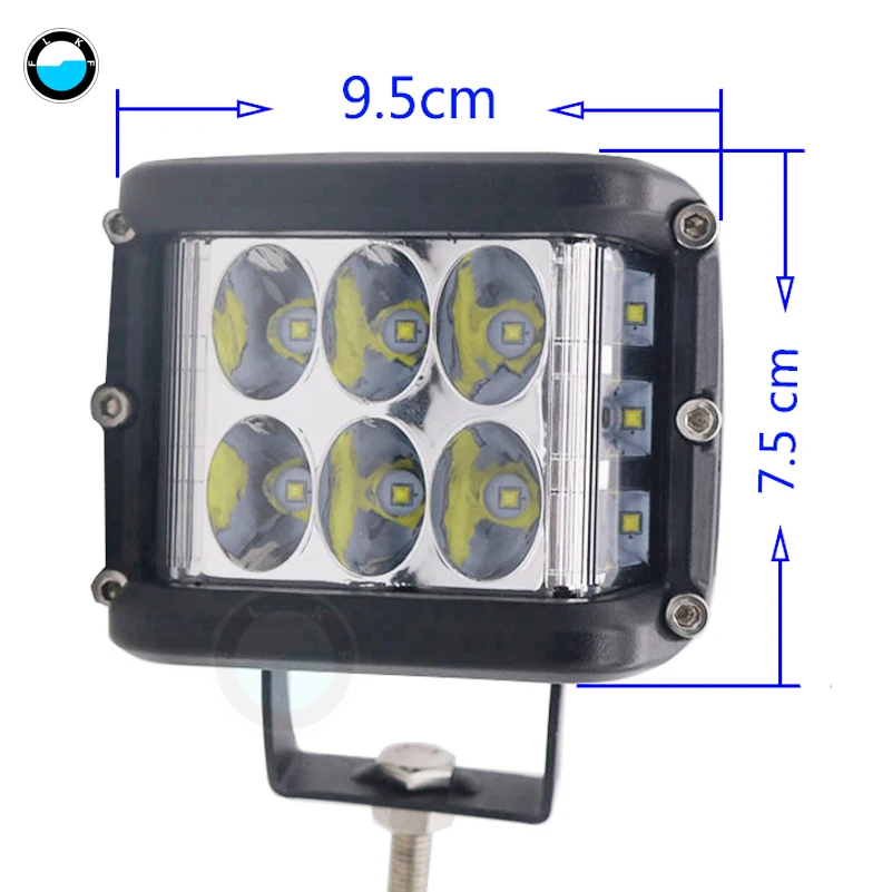 Kopen 1 Paar/2 Stks Side Shooter Dual Led Kubus Verlichting Dual Side Blauw, Rood, Amber Knipperlicht Driving Mistlampen.