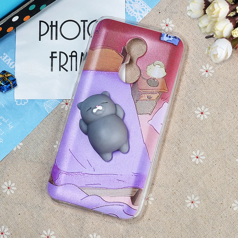 Cute 3D Squishy Phone Case for Homtom HT37 Soft Silicone Cover Cat Cartoon Back Shell Fitted Cases Protective |