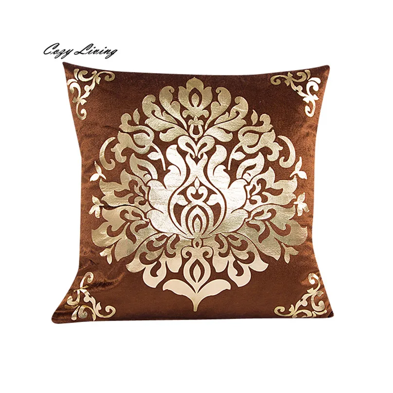 Наволочки размером 45*45 см Винтаж узор наволочка золото бархатное покрытие для