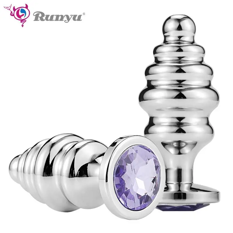 Гладкая металлическая Анальная пробка 3 размера массажер для мужской и женской