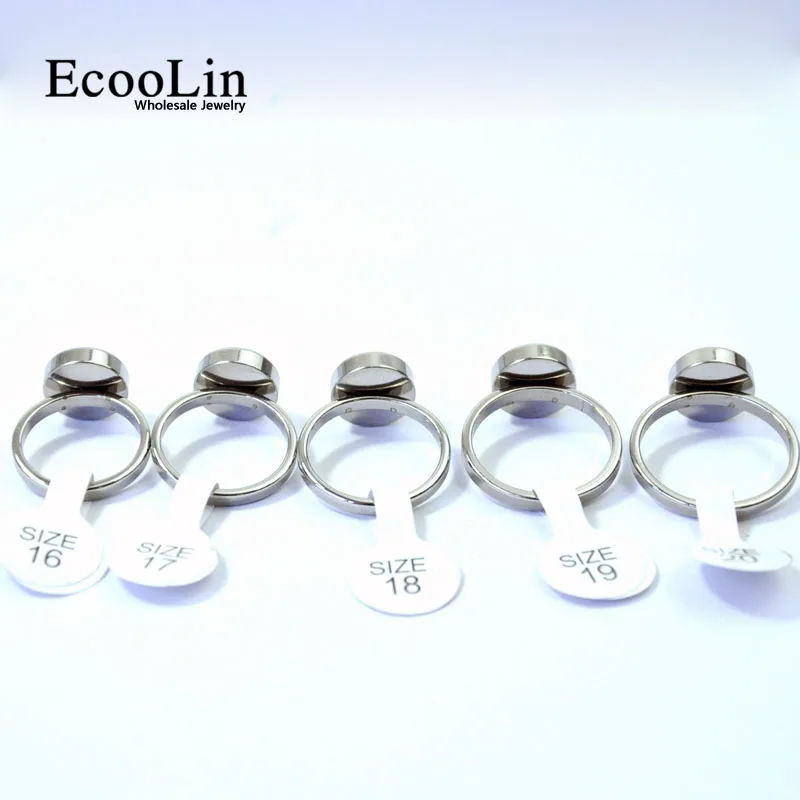 Женские кольца из нержавеющей стали EcooLin модные с цирконием 10 шт. LR4036 | Украшения и