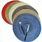 Junwell 4 шт.лот плетеные цветные 38 см круглые салфетки термостойкие столовые коврики набор нескользящих моющихся ковриков для места