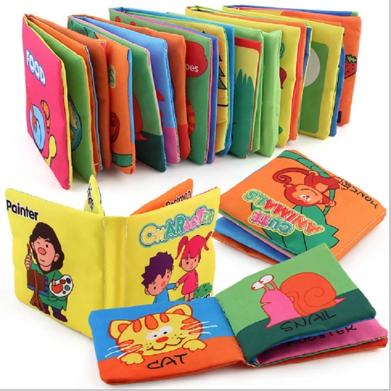 

6 Patterns Baby Toys Soft Cloth Books Rustle Sound Infant Educational Stroller Rattle Toy Newborn Crib Bed For Baby 0-36 month