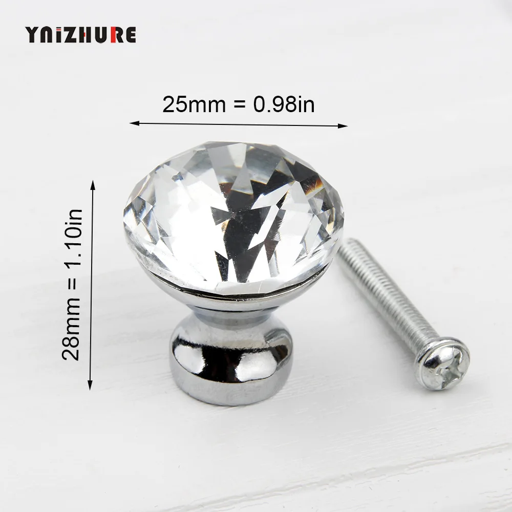 1006-25mm Популярные Роскошные Алмазные Хрустальные Ручки для обуви, ручки для шкафа, ручки для шкафа, дверные ручки для ящика, ручки для шкафа, Съемники с винтами, фурнитура - Цвет: 1006-25mm