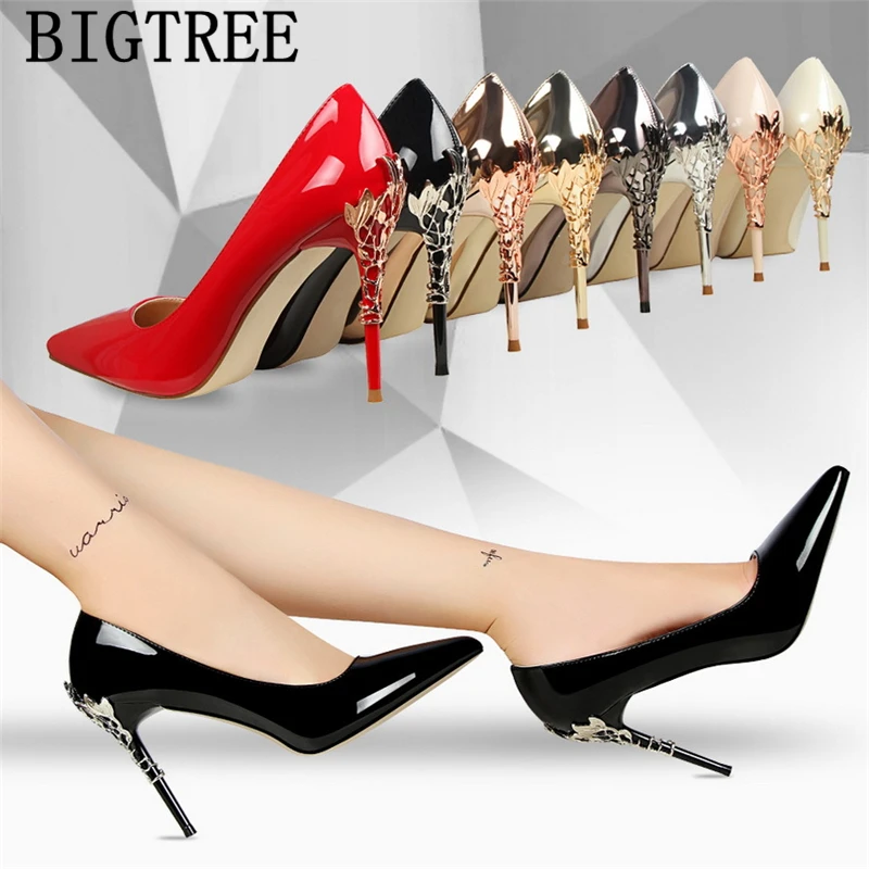 Pumps Women Shoes Black Heels Bigtree Wedding Extreme High Sexy Dress Pointed Toe Ayakkabi | Обувь