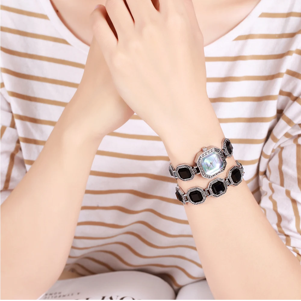 TIME100 Женские кварцевые часы ретро стиль циферблат раковины Часы Браслет