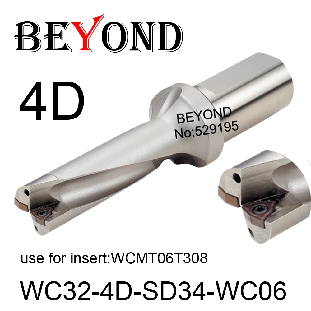 BEYOND WC 34mm 34.5mm WC32-4D-SD34-WC06 WC32-4D-SD34.5-WC06 U Drilling Carbide Inserts WCMT06T308 Drill Bit Indexable CNC Tools