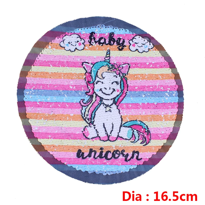 Pulaqi сердце радуга Sequins Unicorn пришить патчи для одежды наклейки пальто свитер