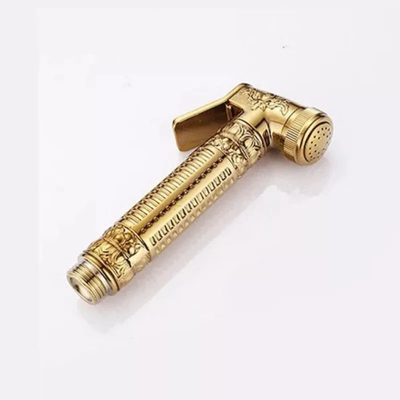 LIUYUE Bidets Faucets Antique Floral Pattern Brass Single Cold Wall Handheld Hygienic Shower Spray Wash Bathroom/Toilet Faucets - Цвет: B-1