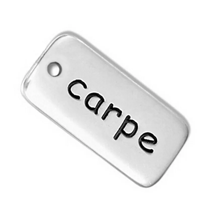 Двухсторонние гравированные сообщения carpe очаровательные прямоугольные метки