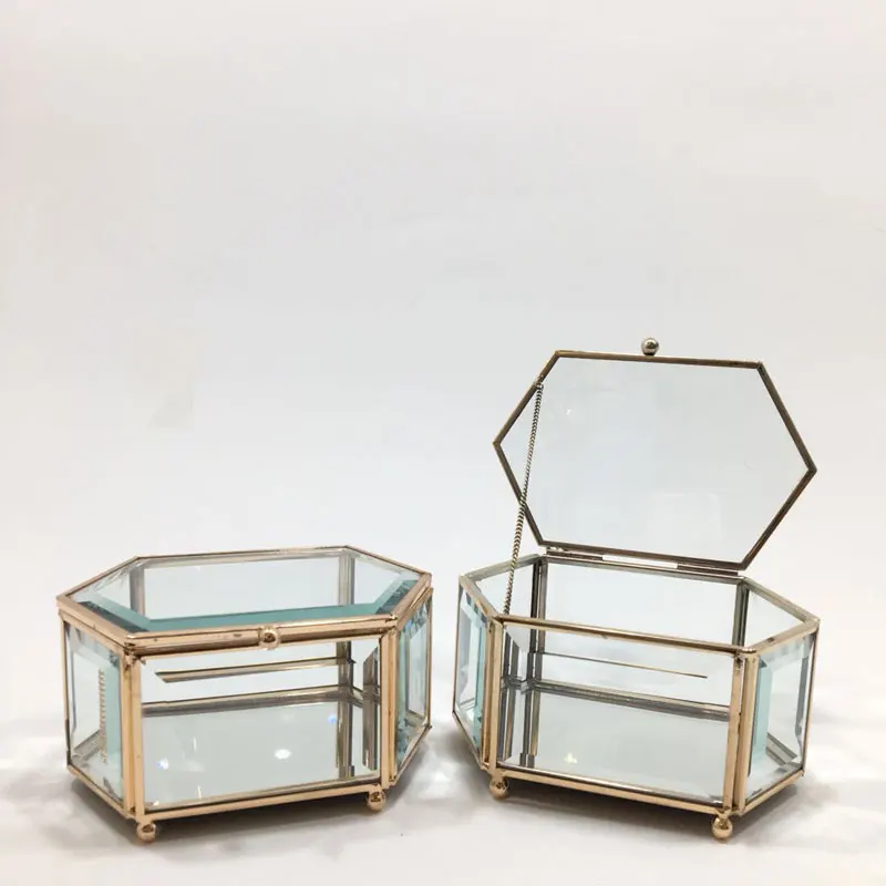 Европейский стиль металлический стеклянный многоугольник органайзер для