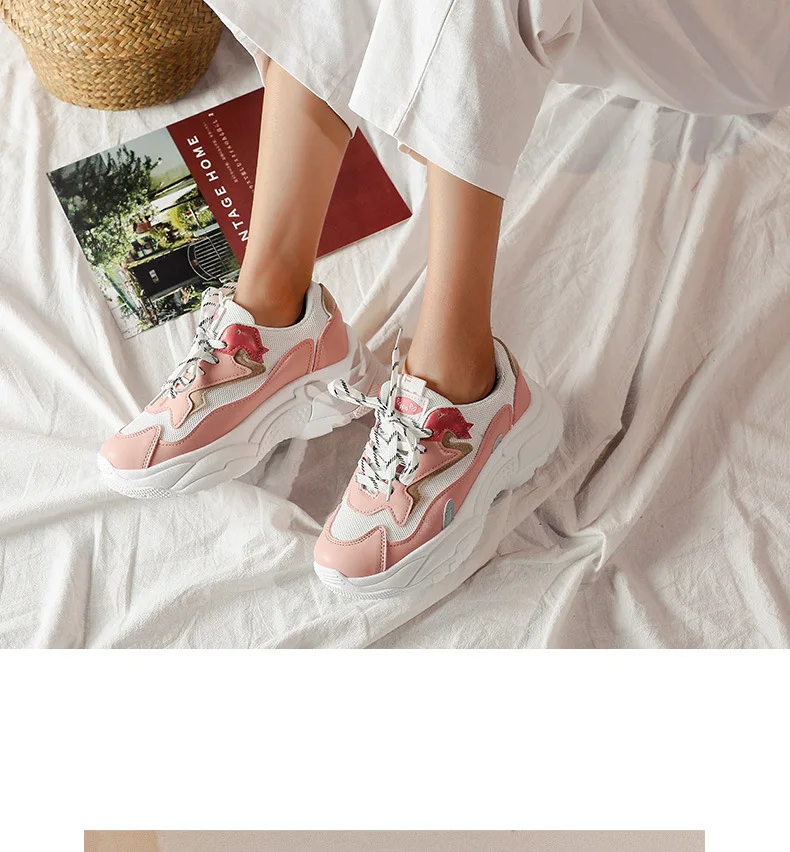 Zapatos de mujer; Повседневная Белая обувь; женские модные брендовые кроссовки; chaussure; сезон осень; женская обувь на платформе; обувь в стиле пэчворк