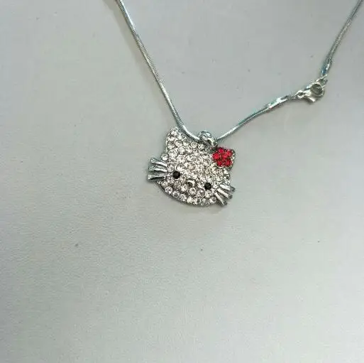 Родиевое покрытие Цепочки и ожерелья cat Jewelry Bojiux Нержавеющая сталь цепи Цепочки и Ожерелья Подвески милый котенок кошка Цепочки и ожерелья s Модные украшения для женщин - Окраска металла: Родиевое покрытие