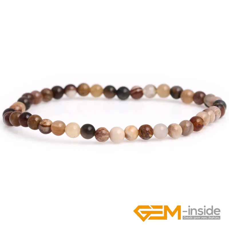 Натуральный коричневый Американский браслет 4 мм 10 из кремниевой древесины