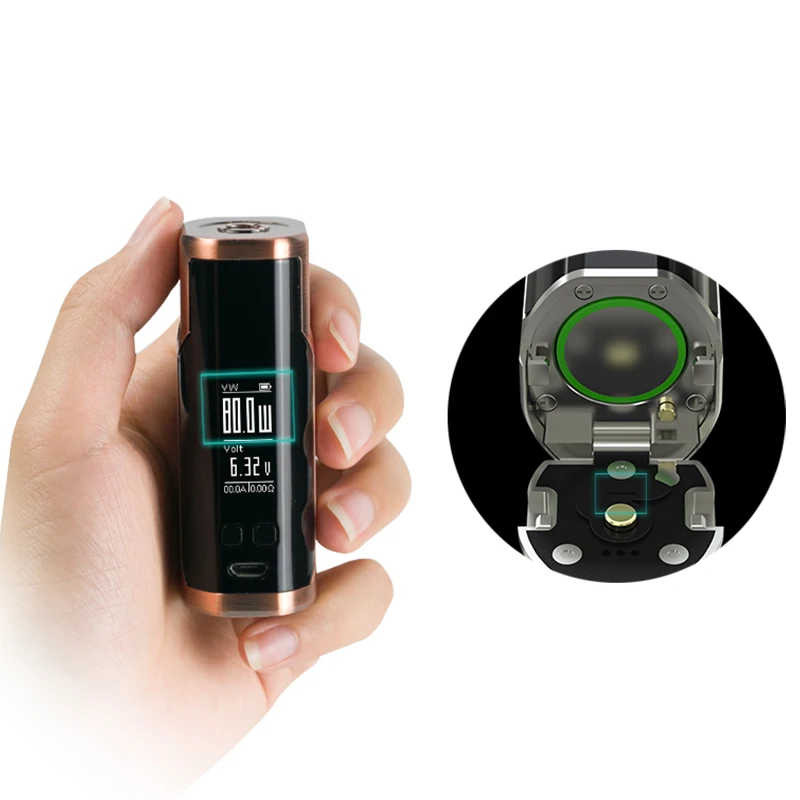 Wismec SINUOUS P80 бокс мод 80 Вт подходит для одного аккумулятора 18650 с ELABO mini 2 мл Vape|mod box|80w
