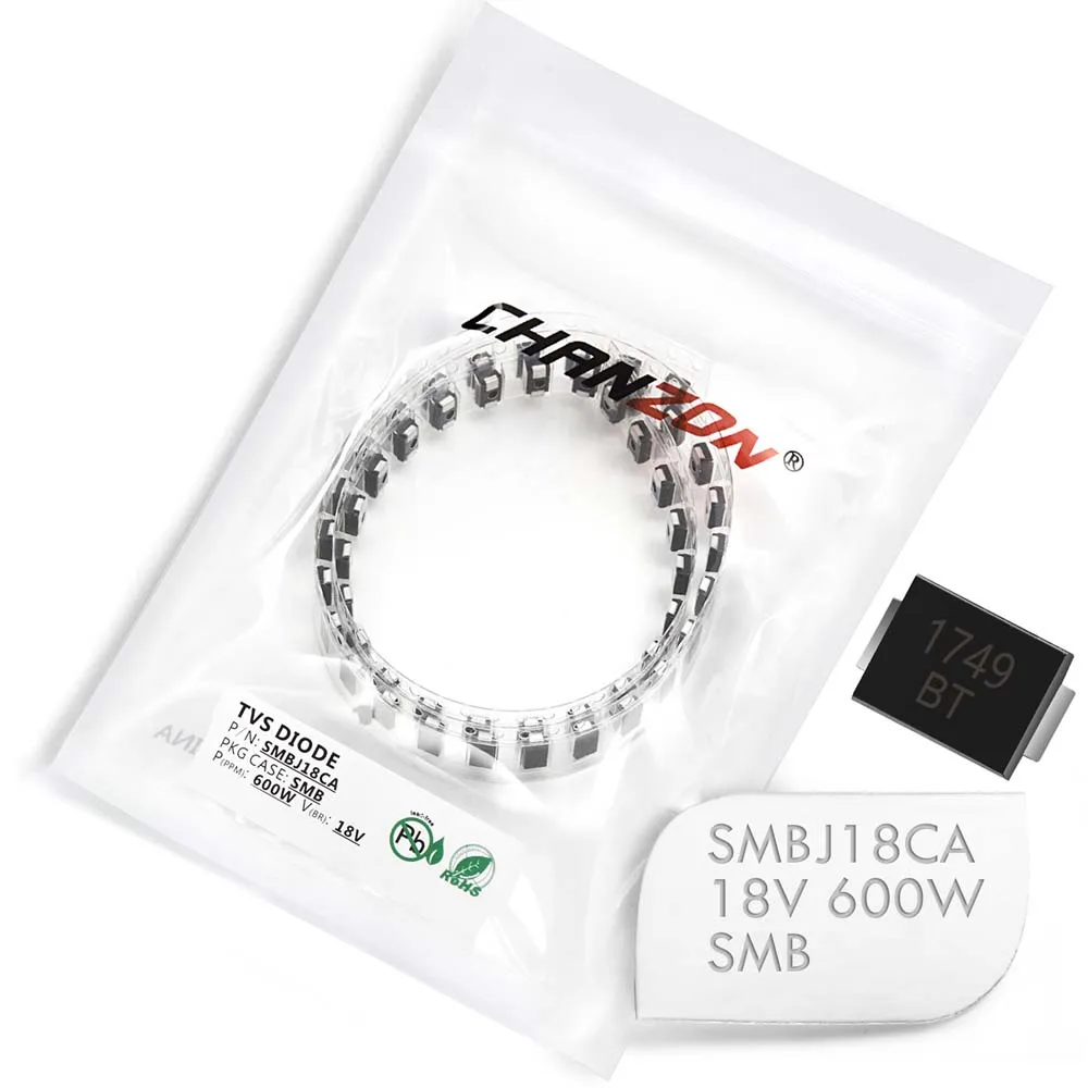 (50 шт.) SMD телевизоров диоды SMBJ18CA SMBJ18 600 Вт 18 в SMB (DO 214AA) двунаправленный канал