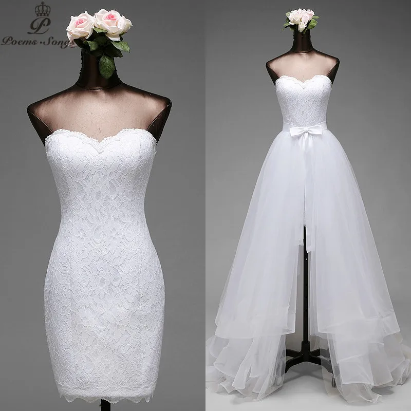 

Poemssongs high quality Mermaid Wedding dresses detachable train Fives layers of silky organza vestido de noivas ball gown