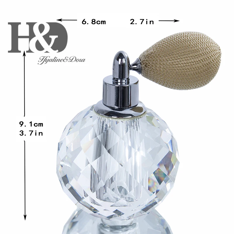 H&D Fashion Crystal Art Vintage Style Empty Refillable Perfume Atomizer Long Tassel Spray Bottle For Lady's Gift Home Decor 10ml
