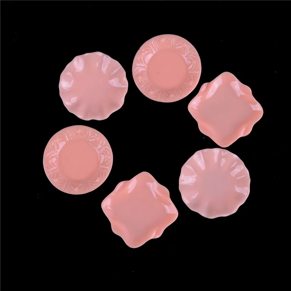 2 шт. 1:12 Розовый Круглый посуда тарелка кукольный дом мебель миниатюры Посуда