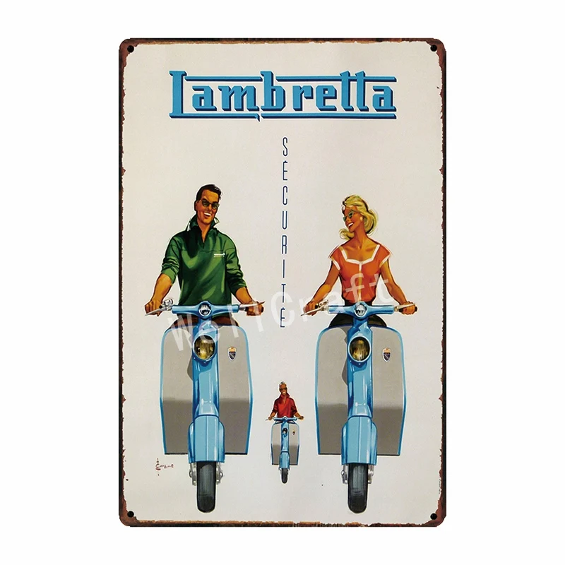 [WellCraft] Lambretta двигательные металлические знаки для дома, отеля, настенные таблички, железная живопись, клубный магазин, классический винтажный декор, 20*30 см FG-204 - Цвет: WA 1765