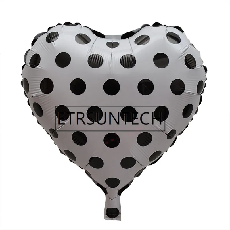 500 шт./лот фольгированные воздушные шары в горошек с божьей коровкой и сердцем 18